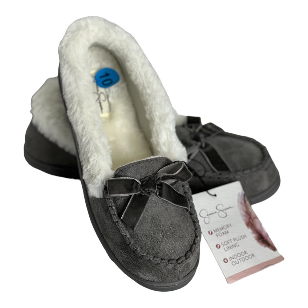 Jessica Simpson shoes Womens Size 10 Slipper furry Moccasin Indoor Outdoor Micro